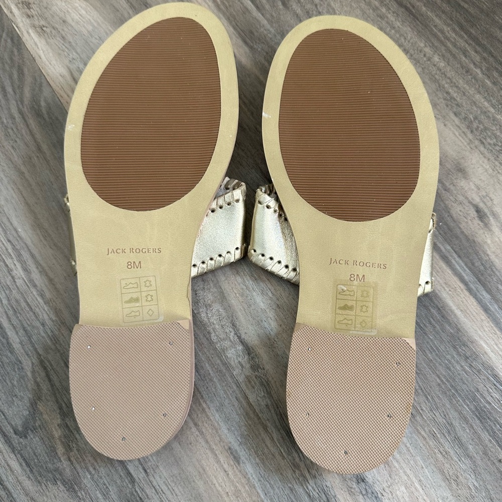 Jack Rogers Metallic Gold Jack Flat Sandals - Picture 5 of 6